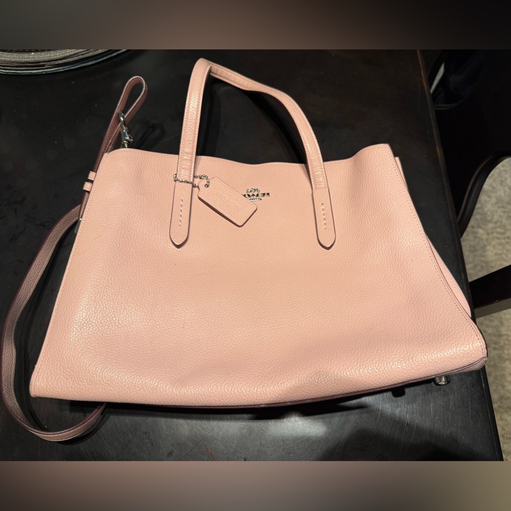 Coach Pink Leather Tote Bag